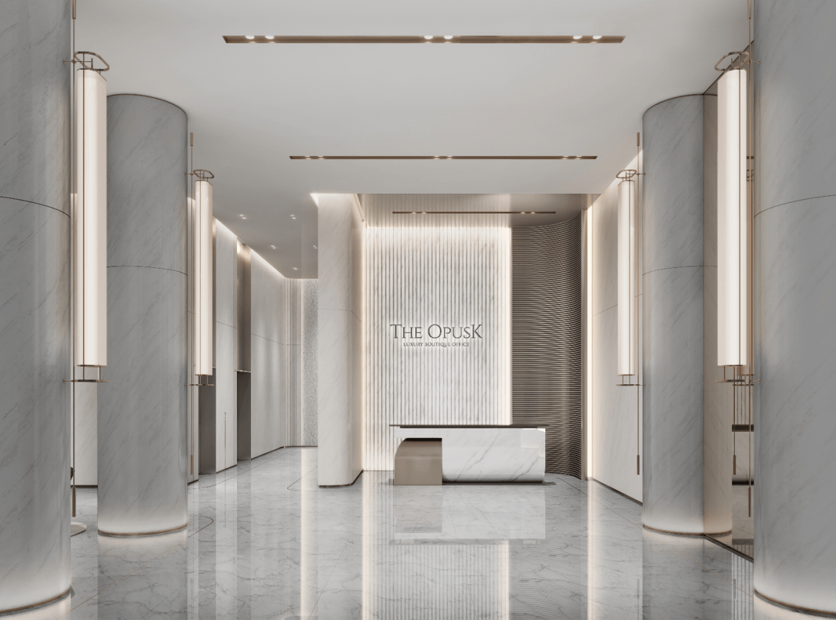 The lobby at the Luxury Boutique Office - the place to welcome the largest business empires in Vietnam. Photo by Sonkim Land